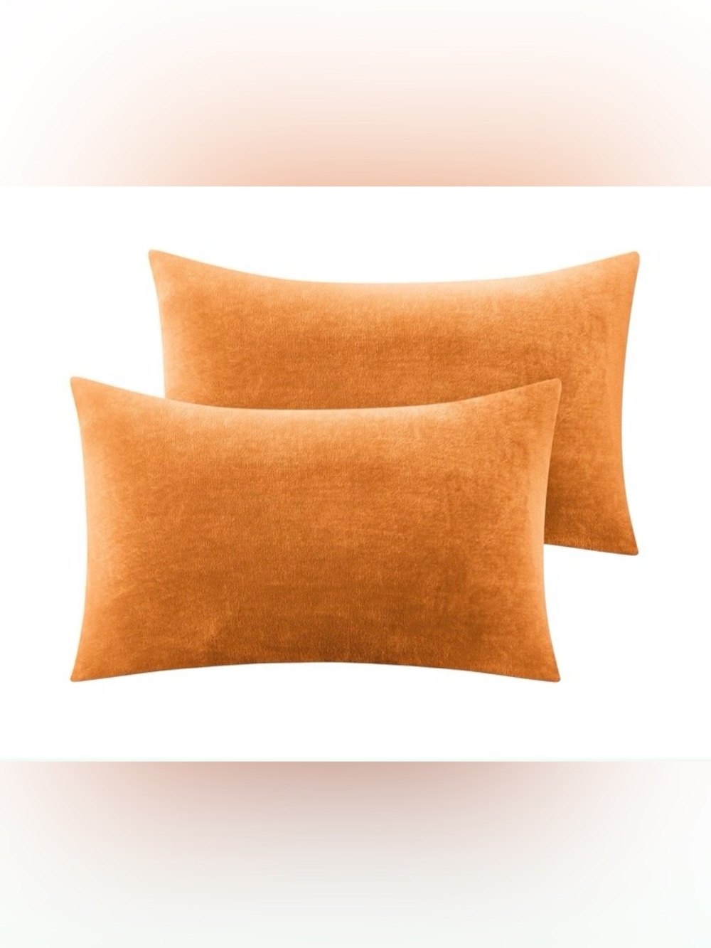 Soft Velvet Flannel Fleece Zippered Pillowcases Burnt Orange 20x26” (2-pack)